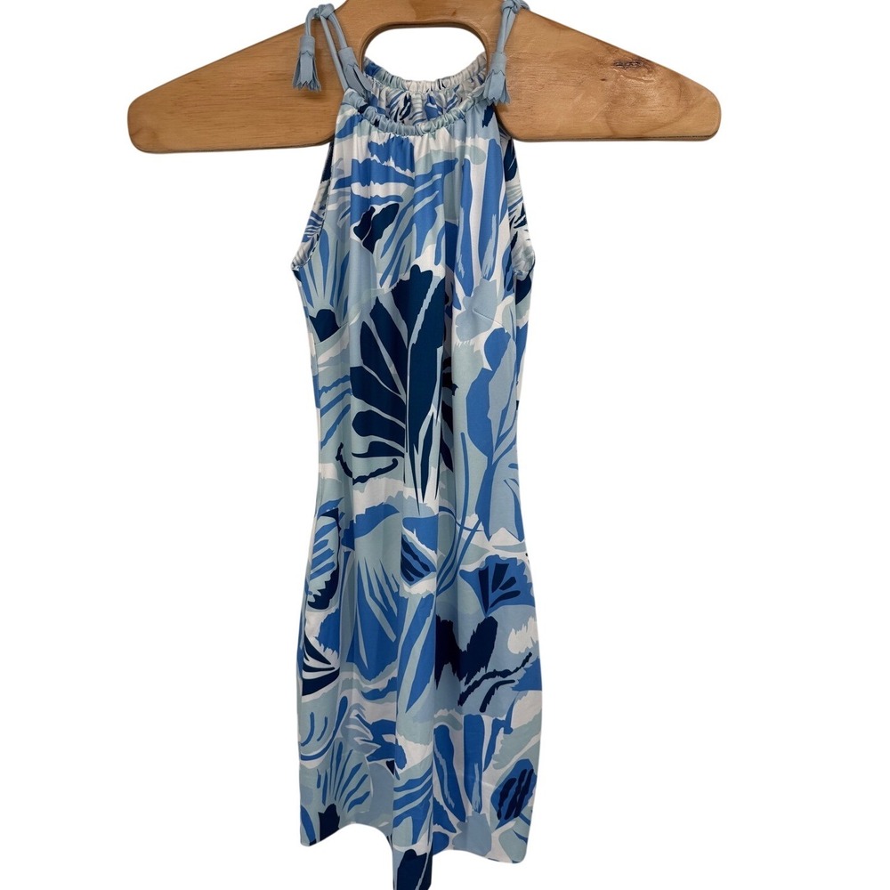 Gretchen Scott Dress Sleeveless Blue Coverup Pockets Beach‎ Floral XXS